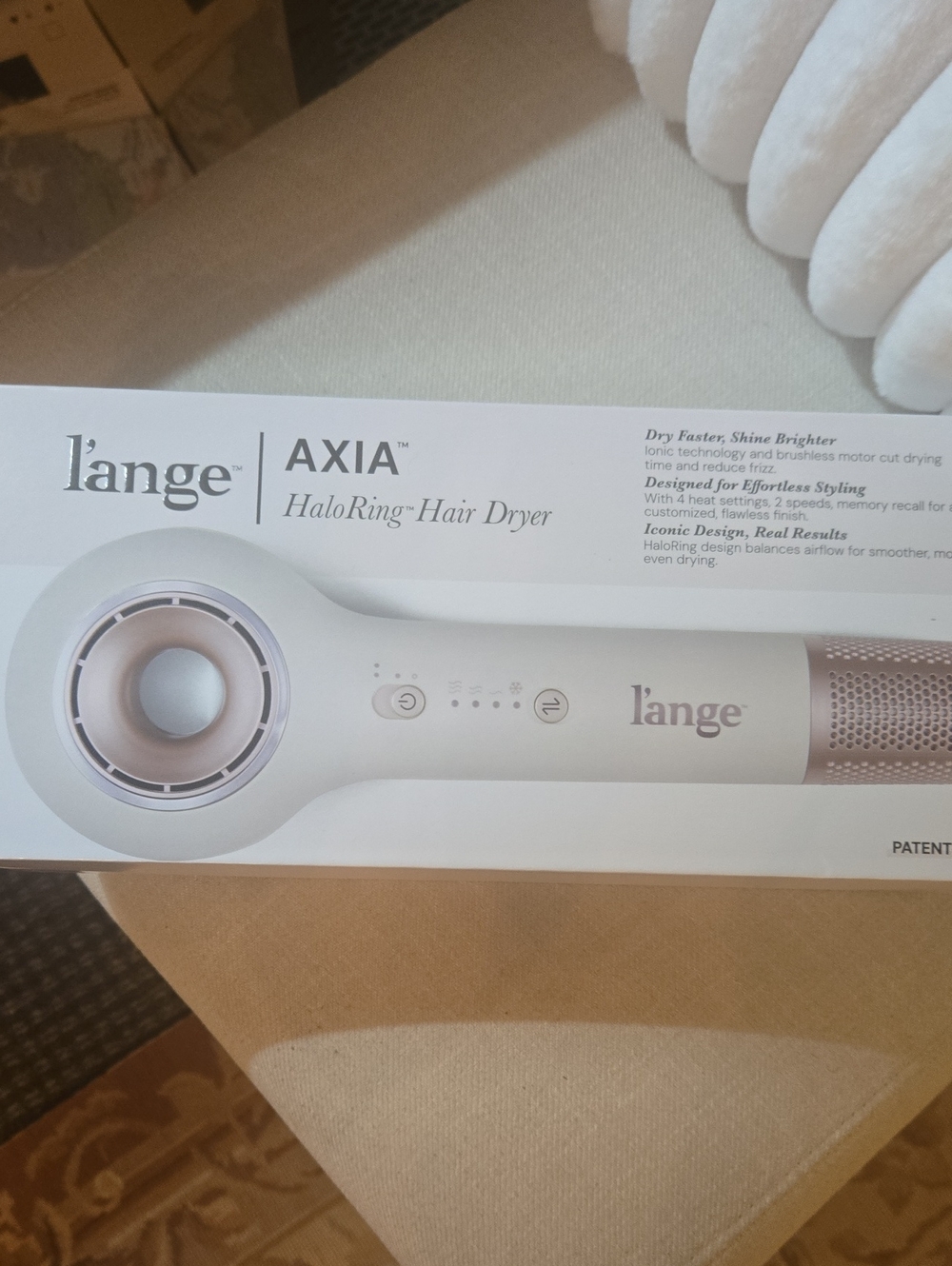 l'ange AXIA HaloRing Hair Dryer - Soft White & Rose Gold